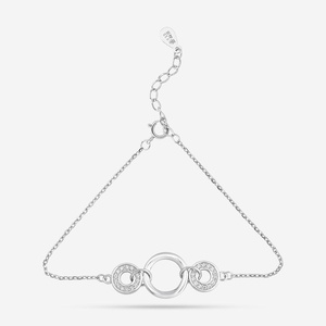 Bracelet tennis en argent 92,5 avec motif en forme de clé plaqué or rhodié 18 carats et pierres en zircon, idéal pour un cadeau - Product Image 1