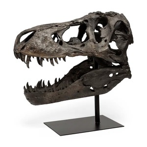 Escultura de Metal con cara de dinosaurio de terror Vintage, adorno de mesa artístico aterrador, pieza de declaración única para interiores modernos - Product Image 1