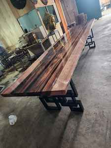 Offre Spéciale Antique Moderne Classique Macassar Amara Ébène Live Edge Table À Manger Conception Personnalisée pour Terrasse Salon Meubles De Maison - Product Image 2