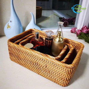 Handwoven Vietnamese RATTAN <b>BASKET</b> <b>Wicker</b> <b>Baskets</b> High-Quality Natural Fiber for Stylish Storage and Home Decor Customization - Product Image 2