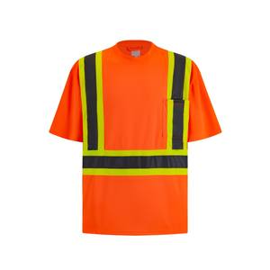 T-shirt de sécurité haute visibilité pour hommes, classe 3 ANSI, type R, manches longues, dos en X, réfléchissant, pour la construction - Product Image 5