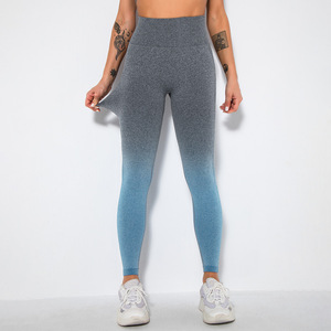 Taille haute Scrunch bout à bout femmes entraînement sport Fitness pantalon Gym côtelé sans couture Yoga Leggings pour les femmes - Product Image 1