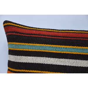 หมอนขนสัตว์ลายขวางหลากสีขนาด12x48นิ้วเบาะเน้นตกแต่งหรูหราทอลายวินเทจพกพาได้ - Product Image 2