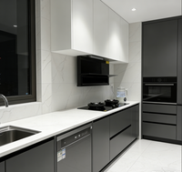 Ensemble complet d'armoires de cuisine en aluminium avec évier, accessoires, charnières, glissières de tiroir pour la maison, la villa, les meubles de cuisine