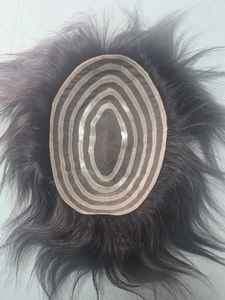 Peluca de Encaje PU para Hombre, Prótesis Capilar de Cabello Remy Indio con Ondas Naturales y Estilos Lacio Rizado, Peso 40-80g - Product Image 5