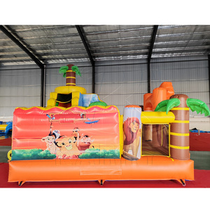 Commercial Grade Lion Theme <b>Inflatable</b> Moonwalk Bouncer Kids Indoor Playground Jumping Castle Bounce House Combo Slide - Product Image 6