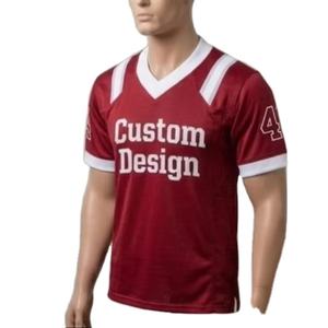 Camiseta de Fútbol Americano Personalizada con Sublimación, Cuello en V, Malla Transpirable, Uniforme Deportivo para Hombre - Product Image 1