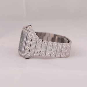 Reloj de Lujo Unisex de Hip Hop con Diamantes, Acero Inoxidable, Cristal de Zafiro, Cuarzo Automático VVS, Fabricante Indio - Product Image 2