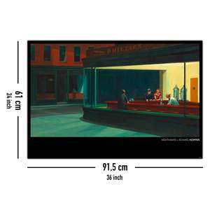 Edward Hopper's Nighthawks <b>Poster</b> Modern Design Style Wall Usage Paper Material - Product Image 4