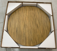Table basse ronde avec rangement, panneau en bois moderne, design japonais à deux niveaux, meubles décoratifs pour salon