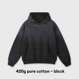 Sweats à capuche pour hommes 420Gsm vêtements vintage lavés à l'eau pour hommes sweat à capuche surdimensionné de couleur personnalisée - Product Image 5
