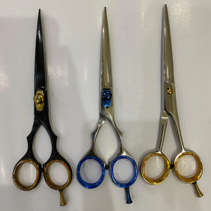 กรรไกรตัดผมสแตนเลสตรงคม สำหรับร้านทำผมมืออาชีพ คุณภาพดี ราคาถูก หลายแบบ - Product Image 2