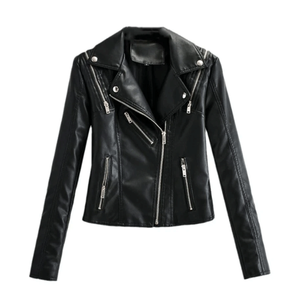 Women Twister Biker Pure Black Genuine Leather Racing Motorbike Jacket CE Armoured Protections Motorcycle Jacket For Ladies - Product Image 1