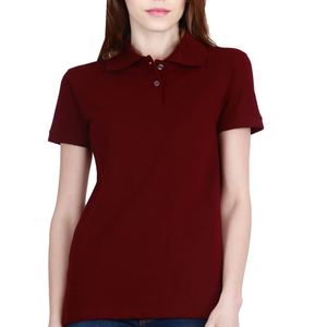 Camiseta de polo con cuello de algodón 100% para mujer, ropa teñida con patrón sólido antibolitas - Product Image 3