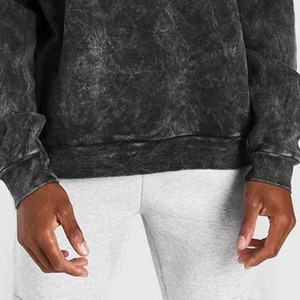 Men's Oversized <b>Crew</b> <b>Neck</b> Fleece <b>Sweatshirt</b> 100% Cotton Washed Knitted Casual Pullover Eco-Friendly Solid Color Winter Regular - Product Image 6