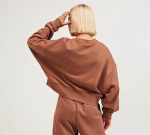 Conjunto Deportivo de Mujer, Pantalones Cortos y Sudadera con Cuello Redondo, Bordado, Color Sólido, Personalizado, Moda Otoño Invierno, Nueva Colección, Venta Caliente - Product Image 4