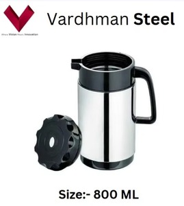 กระติกน้ำสแตนเลสผนังสองชั้นขนาด800มล. พร้อมที่วางหม้อฝาตรงสำหรับน้ำชาร้อน/เย็นโลโก้แบบคลาสสิก - Product Image 4