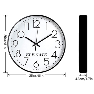 Orologio da Parete Analogico al Quarzo Silenzioso, Stile Minimalista con Motivo Vegetale, in Resina Plastica, Personalizzabile per Decorazione Casa - Product Image 2