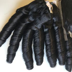 Bouncy <b>curly</b> <b>Bundles</b> Human Hair Extensions & Wigs Vendors Raw Virgin Cuticle Aligned vietnam hair <b>bundles</b> Hair extensions - Product Image 2