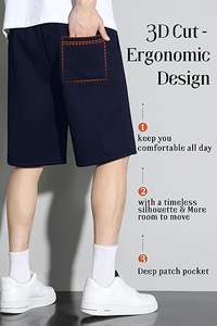 Pantalones Cortos Deportivos de Algodón Transpirable para Hombre, Cómodos, Suaves, Ideales para Correr, Deportes, Playa, Descanso y Gimnasio - Product Image 4