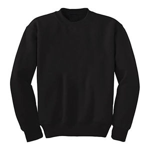 Sudadera de Cuello Redondo para Hombre, Talla Grande, Estilo Urbano, Color Negro, Corte Regular, Hombros Caídos, Algodón, Lisa, BY BS 2026 - Product Image 3