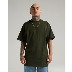 Camiseta de peso pesado 100% algodón cuello redondo Camiseta de diseñador camisetas de gran tamaño para hombres 100% algodón camiseta de manga corta Ringer - Product Image 2