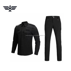 Conjunto de Uniforme Laboral para Hombre, Camisa de Trabajo y Pantalones Cargo de Poliéster/Algodón Resistentes (Colores Sólidos para Todas las Temporadas) - Product Image 4