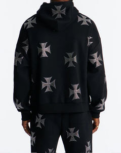 Sweat-shirt à capuche sur mesure de qualité d'usine, 500 g/m², lourd, entièrement zippé, fabricant de sweats à capuche surdimensionnés, épais, avec fermeture éclair - Product Image 2