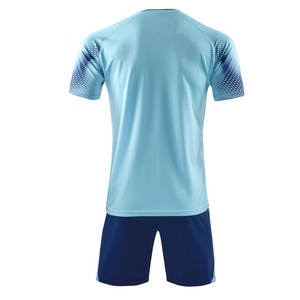Uniforme de Fútbol Personalizado para Hombre, Conjunto de Camiseta de Fútbol Azul Cielo, Impresión por Sublimación de Diamantes, Kit de Entrenamiento, Venta al por Mayor de Fábrica, MOQ Bajo, OEM al por Mayor - Product Image 3