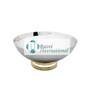 Tasse et bol de lavage en acier inoxydable avec design feuille d'or Bol de service Qualité standard Bol de serveur de nourriture design de luxe fantaisie - Product Image 6