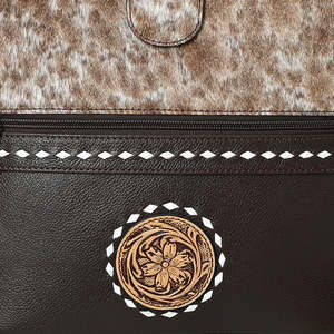 Sac à bandoulière en cuir de vachette fait main sac à bandoulière Western avec concho floral usiné et design de dame vintage pour les femmes d'été - Product Image 3
