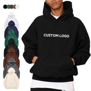 Sweat-shirt à capuche en molleton de coton d'usine, style français, pour homme, surdimensionné, poids lourd, 300 g, coupe ample, sweat-shirt uni pour la salle de sport - Product Image 4