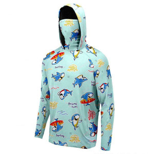 Sudadera con capucha de pesca al aire libre personalizada con diseño de manga larga, tela de poliéster transpirable de secado rápido y características de protección UV - Product Image 2