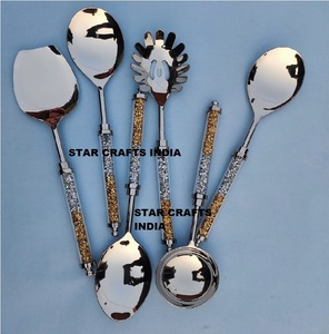 Juego de cubiertos de acero inoxidable de alta calidad superventas, 2 cucharas de servir exquisitas para cocina, decoración del hogar, fiestas de Navidad - Product Image 5