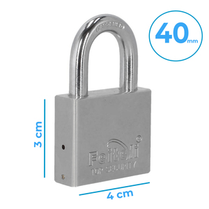 Lucchetto in Ferro Solido da 70mm con Gancio Corto e Cilindro in Ottone, Serratura di Sicurezza in Acciaio - Product Image 3