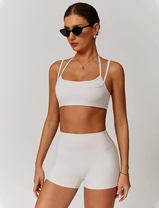 2025 Workout Seamless Gym Bodycon Rompers Sexy <b>Racerback</b> Tummy Control Padded <b>Bra</b> Comfortable Running Yoga Sweat Suit for Spring - Product Image 3