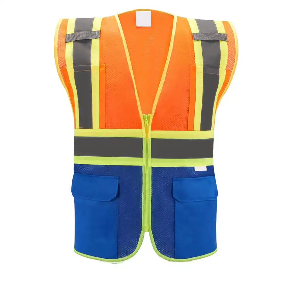 Chaleco de seguridad, ropa de trabajo de alta visibilidad, parche de alta visibilidad con bolsillos, protector de seguridad, chaleco de protección reflectante para trabajadores