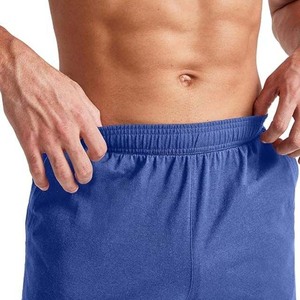 Short de jogging de plage de couleur bleue d'été pour hommes, décontracté 100% coton, avec cordon de serrage, taille élastique, 2025 - Product Image 4