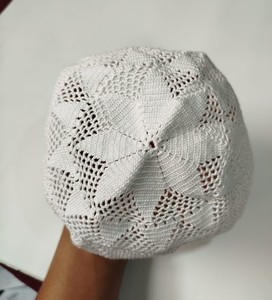 หมวกฮิญาบสำหรับผู้ชายหมวกมุสลิมทำด้วยมือปักลายถักโครเชต์ผ้าคอตตอนอิสลาม - Product Image 4