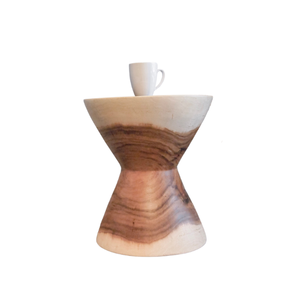 Mesa auxiliar de reloj de arena de madera maciza Suar, muebles de madera hechos a mano únicos, acabado liso - Product Image 6