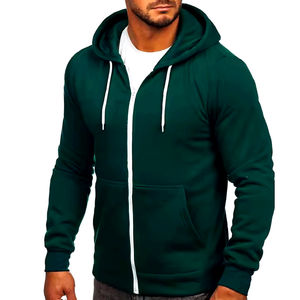 Sudadera con Capucha y Cremallera para Hombre, Diseño Personalizado de Fábrica OEM, 100% Algodón Grueso, Estilo Vintage Lavado, Diseño Liso - Product Image 1