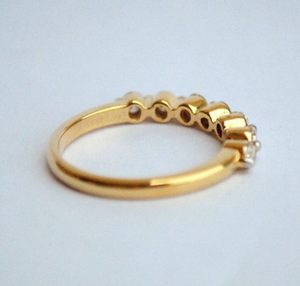 แหวนแต่งงานประดับเพชร10K แบบง่าม7ชิ้นสำหรับคนรักและให้เป็นของขวัญ - Product Image 2