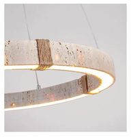 Luminaire suspendu VEKO en travertin, rond, pour salon, salle à manger, lustre en travertin