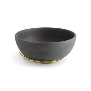 Cuenco de madera para servir postres con base de metal, vajilla de forma redonda de calidad superior, cuenco para servir alimentos para hoteles en India - Product Image 2