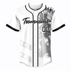 Maillot de baseball personnalisable respirant à transfert thermique, grande taille, vêtements de softball tendance, vente en gros, style personnalisé - Product Image 1