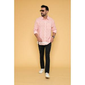 Handmade Designer Cotton <b>Men's</b> <b>Shirt</b> Floral Block Print Casual Summer & Formal <b>Party</b> Wear Handcrafted Clothing - Product Image 3