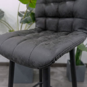 Aster Contemporary High Bar <b>Stool</b> with Iron Legs and Faux Leather <b>Cushion</b> Traditional Design GAK002 Bar Chair Furniture - Product Image 5