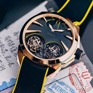 JACOB&amp;COA Limited Edition Skull <strong>Chronograph</strong> Plated <strong>Automatic</strong> Stainless Steel Case Genuine Leather Strap - Product Image 1