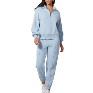 Bonne couture vêtements de sport survêtements d'hiver 2025 logo personnalisé impression respirant polaire coton survêtement pour femmes - Product Image 5