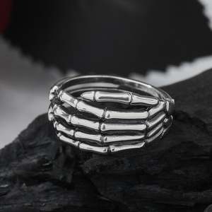 Jeulia <b>Sterling</b> <b>Silver</b> Geometric Skeleton Statement <b>Ring</b> for <b>Men</b> - Product Image 5